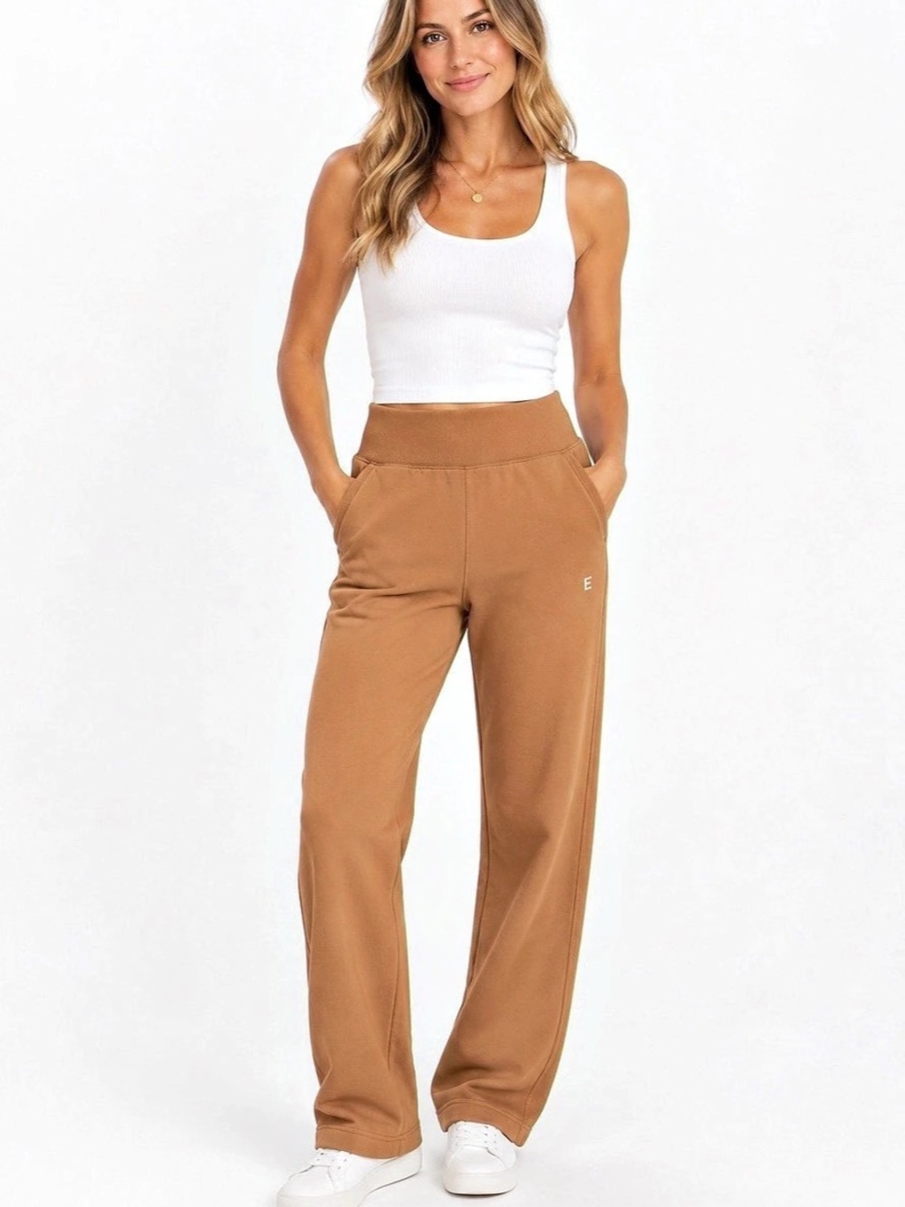 NWOT Everlane The Track High-Waist Pant Organic Cotton Brown Size Small